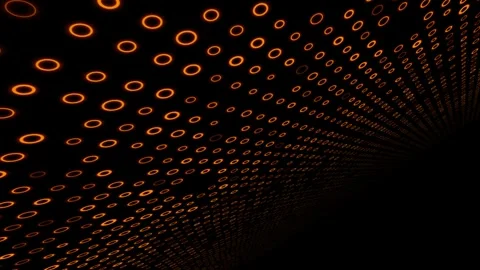 Perspective space of vector linear circles of orange color. Yellow grid pat.. Stock Footage 317457208