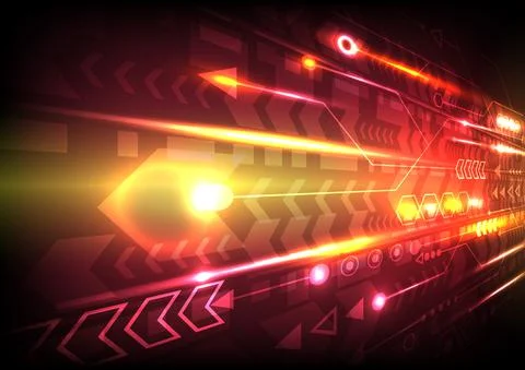 Perspective speed arrow and glowing computer data. Abstract futuristic high t イラスト素材