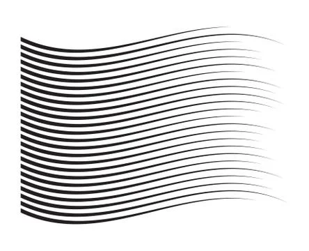 Perspective speed motion lines. wavy horizontal comic manga style abstract ba Stock Illustration