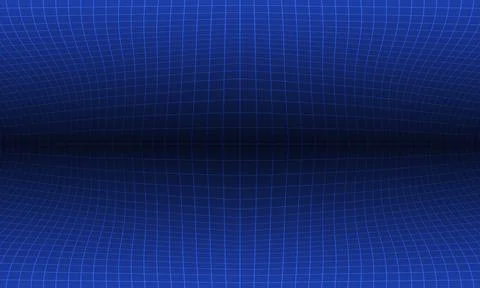 Perspective synthwave grid with depth of field effect. Abstract wireframe lan イラスト素材