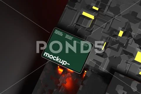 Perspective Tablet Mockup Presentation Scene Modello PSD