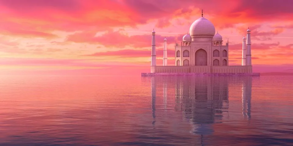 Perspective of the Taj Mahal Stock Illustration