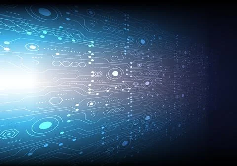 Perspective technology background with hi-tech digital data connection Stock Illustration