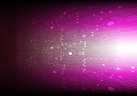 Perspective technology pink background with hi-tech digital data connection Stock Illustration