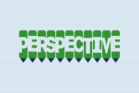 Perspective typography negative space word vector illustration. Stock Illustration