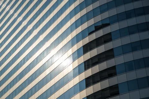 Perspective underside angle view of office building Stock Photos