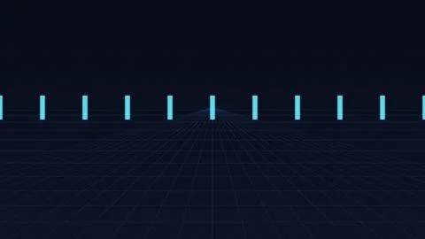 Perspective vanishing point lines converging on dark background Stock Illustration
