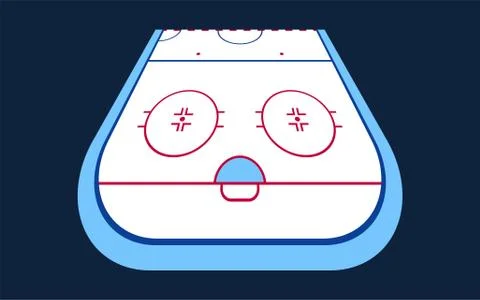 Perspective Vector of ice hockey half rink. Textures blue ice. Ice rink. top  Illustrazione stock