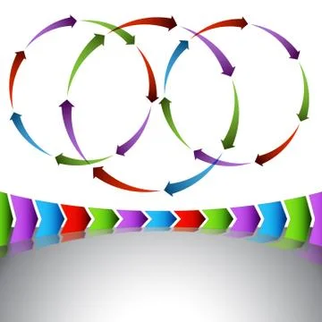 Perspective venn arrow diagram Stock Illustration
