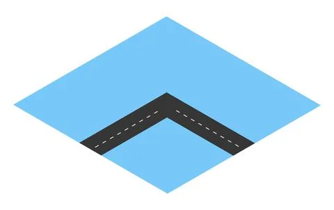 Perspective view from above to the city map quarter of the highway Ilustração Stock