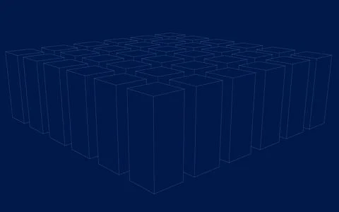 Perspective view of abstract city contour. Vector illustration Stock Illustration