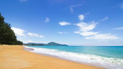 Perspective view on the beach with seashore Stock Photos