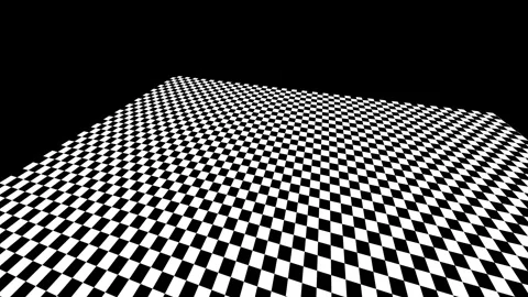 A perspective view of a black and white checkered floor in digital space Stock Footage 335145843