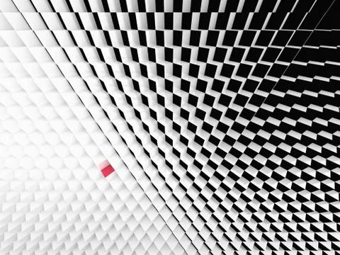 Perspective view of black and white cubes Stock Illustration