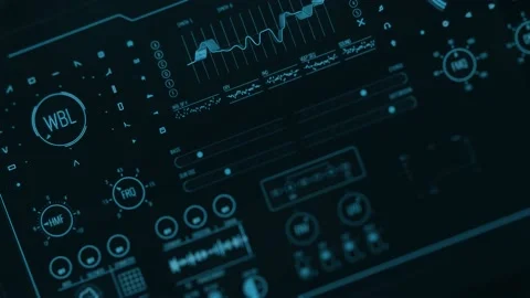 Perspective view of blue futuristic interface Stock Footage 140204710