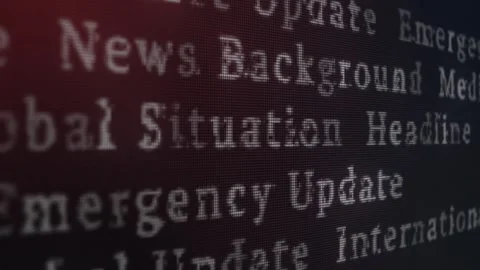 Perspective View of Breaking News and Global Events Keywords on Pixelated C.. Stock Footage 325787360