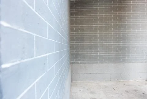 Perspective view of brick wall at park. Stock Photos