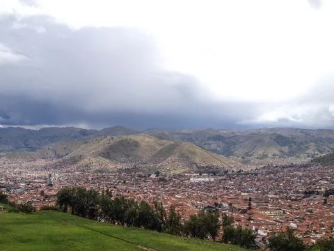 Perspective view of the city of Cusco Stock Photos