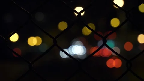 A perspective view of the city with lights Bokeh background Stock Footage 252664595