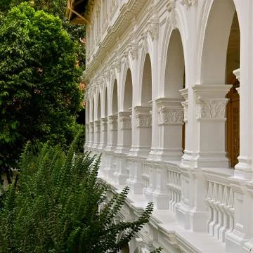 Perspective view of colonial arches Stock Photos