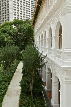 Perspective view of a colonial building Stock Photos