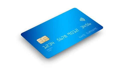 Perspective view of credit card with shadow Stock Illustration
