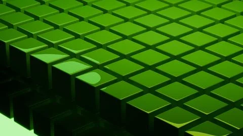 Perspective view of cube surface forming digital grid Stock Illustration