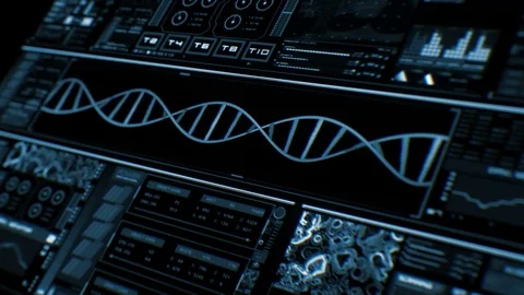 Perspective view of deep blue futuristic interface/Digital screen Stock Footage 81588518
