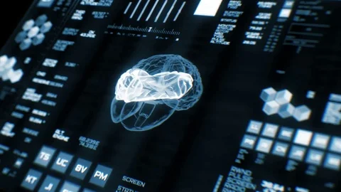 Perspective view of deep blue futuristic interface/Digital screen Stock Footage 82229217