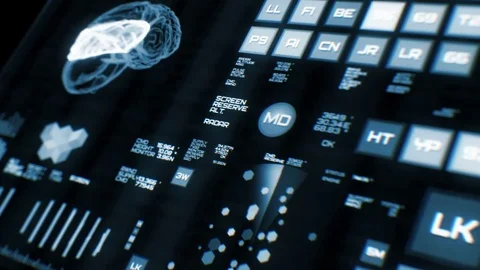 Perspective view of deep blue futuristic interface/Digital screen Stock Footage 82251545