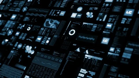 Perspective view of deep blue Futuristic interface/Digital screen 스톡 동영상 122612505