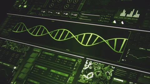 Perspective view of deep green futuristic interface/Digital screen Stock Footage 81588770