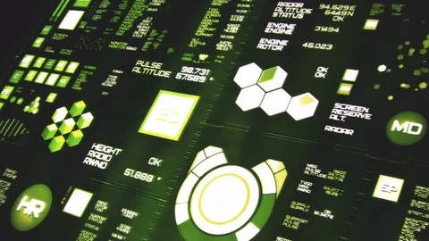 Perspective view of deep green futuristic interface/Digital screen Stock Footage 82118351