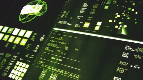 Perspective view of deep green futuristic interface/Digital screen Stock-Footage 82196291