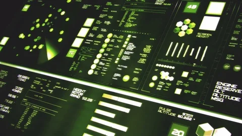 Perspective view of deep green futuristic interface/Digital screen Video stock 82218532
