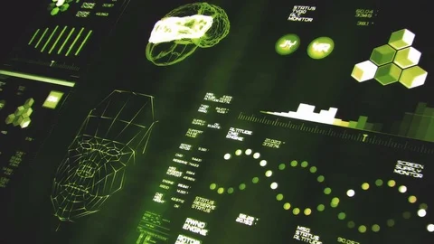 Perspective view of deep green futuristic interface/Digital screen 스톡 동영상 82270445