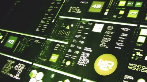 Perspective view of deep green futuristic interface/Digital screen Stock Footage 82273024
