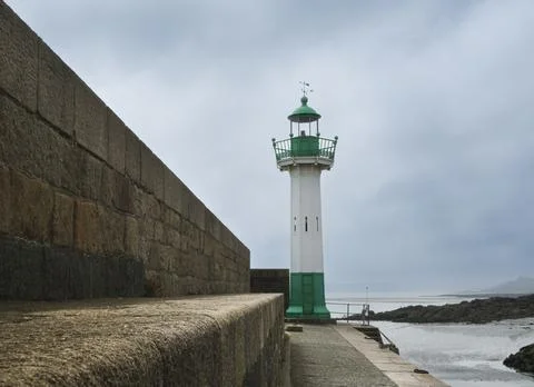 Perspective view of the dock of the harbor. Stock Photos