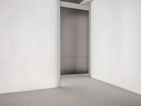 Perspective view of Empty Space with LED Light Lamps and Lights Shade on Wall Stock Photos