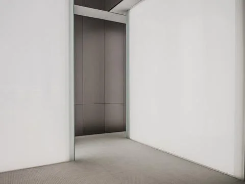 Perspective view of Empty Space with LED Light Lamps and Lights Shade on Wall Stock Photos