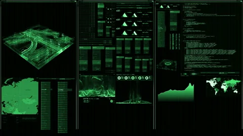 Perspective view of futuristic interface/Digital screen Stock Footage 94449440