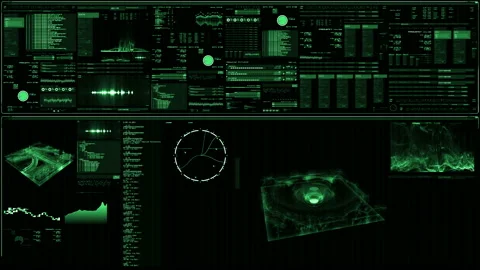 Perspective view of futuristic interface/Digital screen Stock Footage 94449981