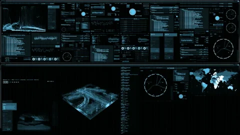 Perspective view of futuristic interface/Digital screen Stock Footage 94450049