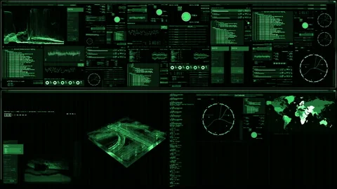 Perspective view of futuristic interface/Digital screen Stock Footage 94450394