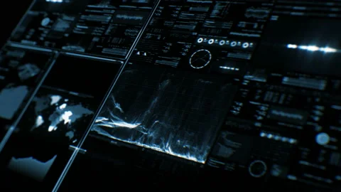 Perspective view of futuristic interface/Digital screen Stock Footage 94525290