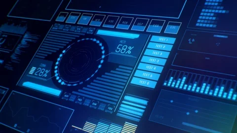 Perspective view of Futuristic interface/Digital screen glass panel Video stock 123078973