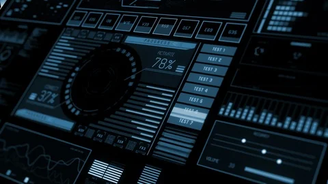 Perspective view of Futuristic interface/Digital screen with circles Stock Footage 123079788