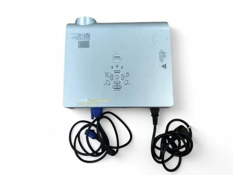 Perspective view of gray LCD Projector video presentation Stock Photos