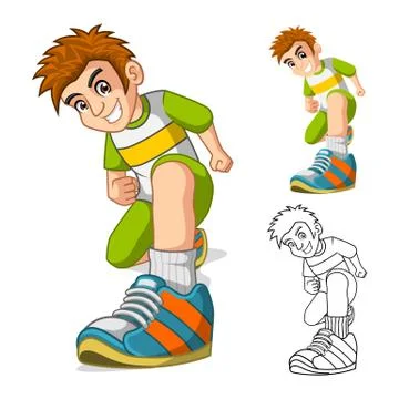 Perspective View of Kid Shoes Stock Illustration