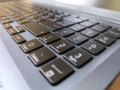 Perspective View of Laptop Keyboard Stock Photos